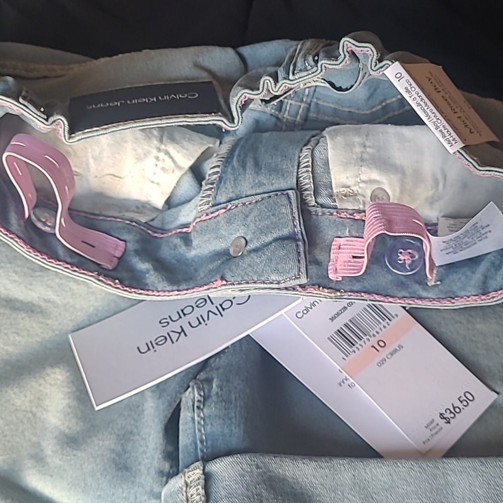 Calvin Klein Girls Mid Rise Bermuda Denim Shorts Medium Wash Size 10 NWT - Picture 7 of 15